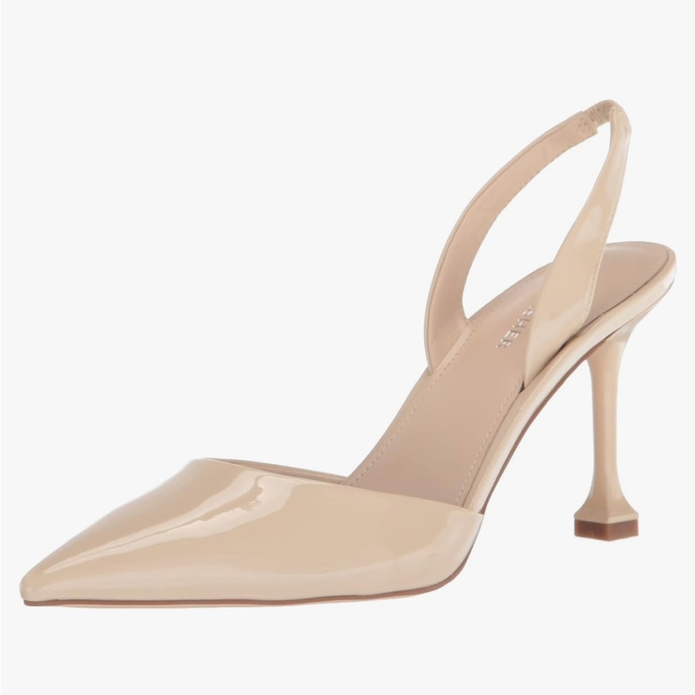 Marc Fisher “Hadya” Nude Patent Slingback Heels